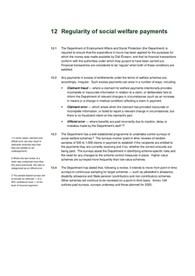 2018 Annual Report, Chapter 12 Regularity of social welfare payments thumbnail