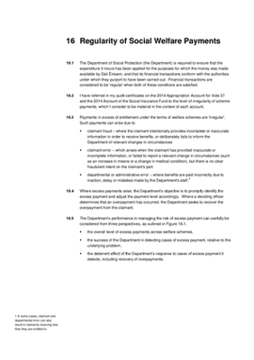 2014 Annual Report, Chapter 16: Regularity of Social Welfare Payments thumbnail