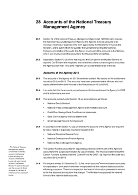 2012 Annual Report, Chapter 28: Accounts of the National Treasury Management Agency thumbnail