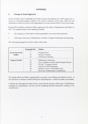 1999 Annual Report, Chapter 01 General Matters thumbnail