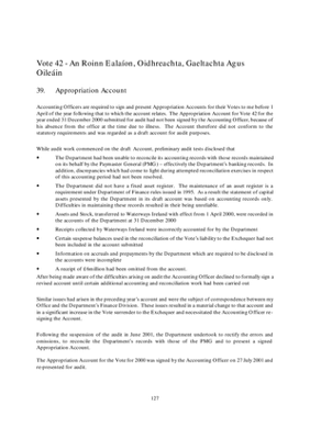 2000 Annual Report, Chapter 14 An Roinn Ealaíon, Oidhreachta, Gaeltachta Agus Oileáin thumbnail