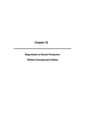2009 Annual Report, Chapter 33 Department of Social Protection Welfare Overpayment Debts thumbnail