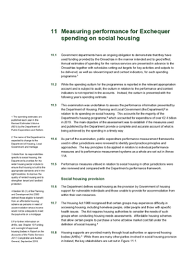 2019 Annual Report, Chapter 11, Measuring performance for Exchequer spending on social housing thumbnail