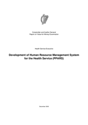 Special Report 51 Development of Human Resource Management System for the Health Service thumbnail