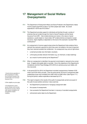 2016 Annual Report, Chapter 17: Management of Social Welfare Overpayments thumbnail