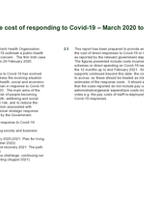 Chapter 2, Overview of cost of responding to Covid 19 March 2020 to February 2021 thumbnail
