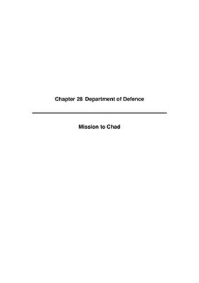 2008 Annual Report, Chapter 28 Department of Defence Mission to Chad thumbnail