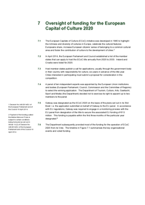 Chapter 7, Oversight of funding for the European Capital of Culture 2020 thumbnail