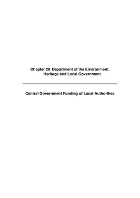 2008 Annual Report, Chapter 20 Department of the Environment Funding thumbnail