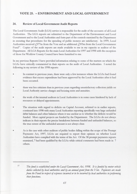 1999 Annual Report, Chapter 12 Environment and Local Government thumbnail