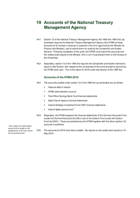 2018 Annual Report, Chapter 19 Accounts of the National Treasury Management Agency thumbnail
