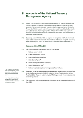 21. Accounts of the National Treasury Management Agency thumbnail